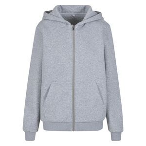 Build Your Brand Womens/Ladies Fluffy Full Zip Hoodie / Heather Grey